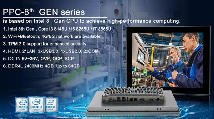 QYT bevorderde multifunctionele geïntegreerde paneelpc de 8ste Gen PPC-Reeksen