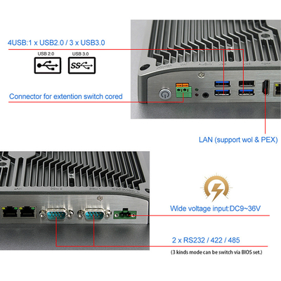 17 het“ LEIDENE Waterdichte Capacitieve Touche screencomité van Windows11 IP66 PC voor Industriële Automatisering