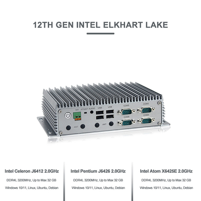 Havens van PC twaalfde Gen Intel Elkhart Lake J6412 3XLAN van de Fanless de Industriële Ingebedde Doos