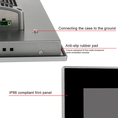 15“ 8ste Gen I3 Linux Capacitieve Multiaanrakingscomité Industriële AIO PC van Fanless