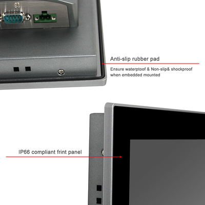 Wandmontage Industrieel touchscreen PC J6412 3*LAN Embedded AIO Front IP65
