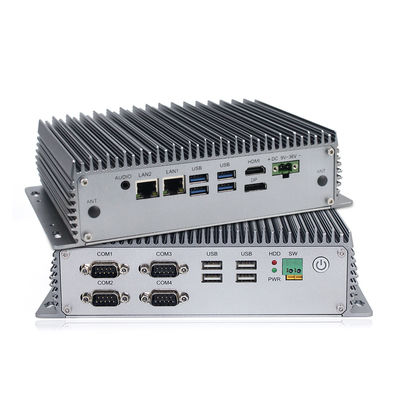 8ste cpu-Minipc van Fanless van de Aluminiumlegering Industriële, MSATA 128G SSD Fanless I3 Mini Pc