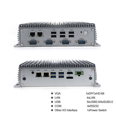 RS232 Fanless Industrieel Mini Pc Intel 8ste 4305U 4 LAN 10 USB 4