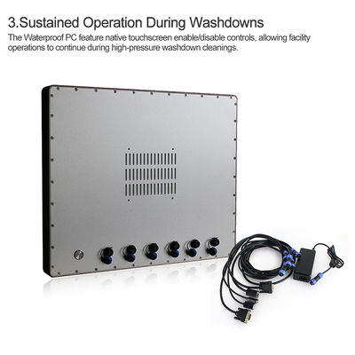 Ip66 maak Vlakke Touch screencomputers, Openlucht 19“ Fanless Hmi Comité PC waterdicht
