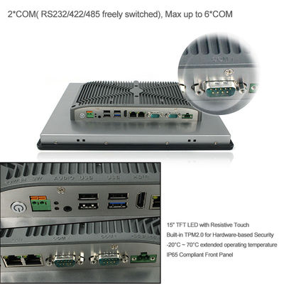 Het Comité zet 15 Duimcomité PC, Vierkante Industriële het Comité van TPM2.0 Fanless PC op