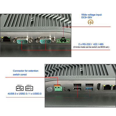 12 duimi3 8145U HMI de Industriële Comité Ingebedde Klantgerichte Computer van PC Wifi Aanraking