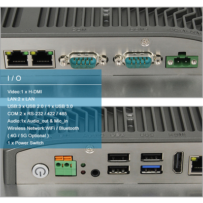 Ruwe Fanless 16/9 de Aanrakingscomité van FHD HMI Kerni3 Industriële Computer van PC met 2COM